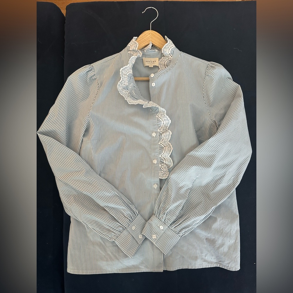 Sezane Chlo Blouse w/ Lace-Trim / 6 - Picture 4 of 8